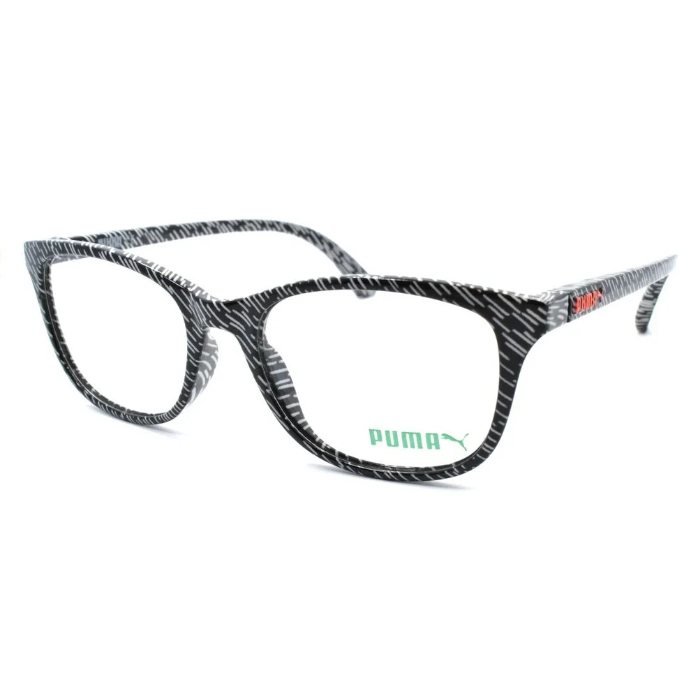 PUMA PU0082 001 Women's Eyeglasses Frames 50-17-145 Black / White